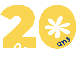 logo flower camping 20 ans